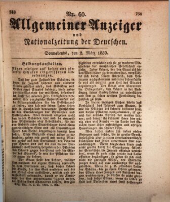 Allgemeiner Anzeiger und Nationalzeitung der Deutschen (Allgemeiner Anzeiger der Deutschen) Samstag 2. März 1839