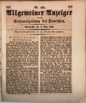 Allgemeiner Anzeiger und Nationalzeitung der Deutschen (Allgemeiner Anzeiger der Deutschen) Mittwoch 8. Mai 1839
