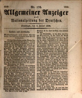 Allgemeiner Anzeiger und Nationalzeitung der Deutschen (Allgemeiner Anzeiger der Deutschen) Dienstag 2. Juli 1839