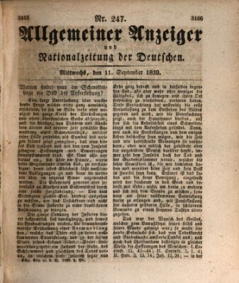 Allgemeiner Anzeiger und Nationalzeitung der Deutschen (Allgemeiner Anzeiger der Deutschen) Mittwoch 11. September 1839