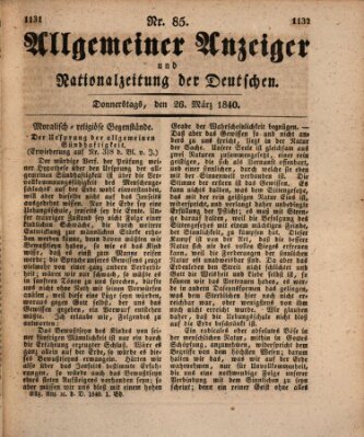 Allgemeiner Anzeiger und Nationalzeitung der Deutschen (Allgemeiner Anzeiger der Deutschen) Donnerstag 26. März 1840