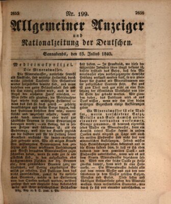 Allgemeiner Anzeiger und Nationalzeitung der Deutschen (Allgemeiner Anzeiger der Deutschen) Samstag 25. Juli 1840