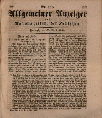 Allgemeiner Anzeiger und Nationalzeitung der Deutschen (Allgemeiner Anzeiger der Deutschen) Freitag 30. April 1841