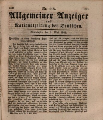 Allgemeiner Anzeiger und Nationalzeitung der Deutschen (Allgemeiner Anzeiger der Deutschen) Sonntag 2. Mai 1841