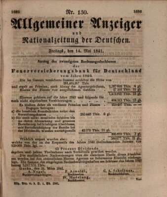 Allgemeiner Anzeiger und Nationalzeitung der Deutschen (Allgemeiner Anzeiger der Deutschen) Freitag 14. Mai 1841