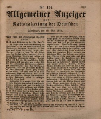 Allgemeiner Anzeiger und Nationalzeitung der Deutschen (Allgemeiner Anzeiger der Deutschen) Dienstag 18. Mai 1841