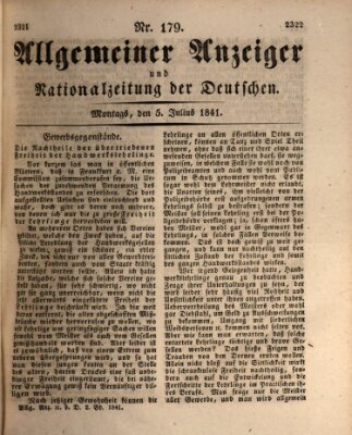 Allgemeiner Anzeiger und Nationalzeitung der Deutschen (Allgemeiner Anzeiger der Deutschen) Montag 5. Juli 1841