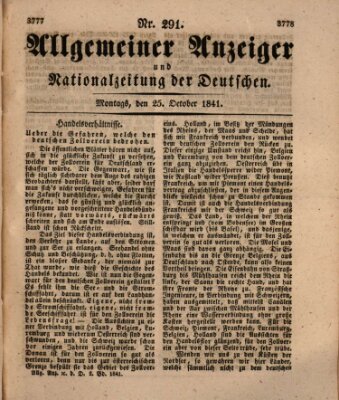 Allgemeiner Anzeiger und Nationalzeitung der Deutschen (Allgemeiner Anzeiger der Deutschen) Montag 25. Oktober 1841
