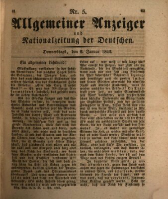 Allgemeiner Anzeiger und Nationalzeitung der Deutschen (Allgemeiner Anzeiger der Deutschen) Donnerstag 6. Januar 1842