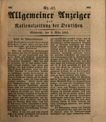 Allgemeiner Anzeiger und Nationalzeitung der Deutschen (Allgemeiner Anzeiger der Deutschen) Mittwoch 9. März 1842