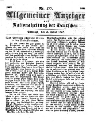 Allgemeiner Anzeiger und Nationalzeitung der Deutschen (Allgemeiner Anzeiger der Deutschen) Sonntag 3. Juli 1842