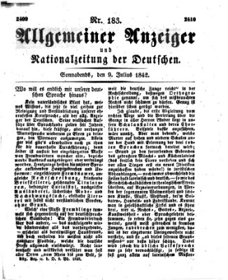 Allgemeiner Anzeiger und Nationalzeitung der Deutschen (Allgemeiner Anzeiger der Deutschen) Samstag 9. Juli 1842