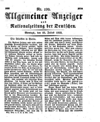 Allgemeiner Anzeiger und Nationalzeitung der Deutschen (Allgemeiner Anzeiger der Deutschen) Montag 25. Juli 1842