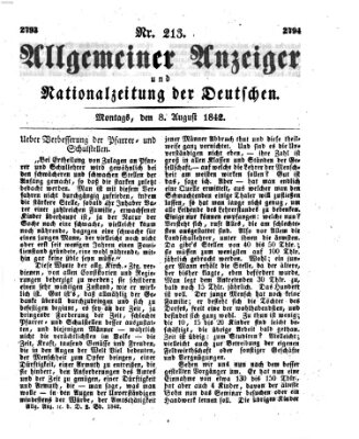Allgemeiner Anzeiger und Nationalzeitung der Deutschen (Allgemeiner Anzeiger der Deutschen) Montag 8. August 1842