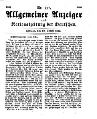 Allgemeiner Anzeiger und Nationalzeitung der Deutschen (Allgemeiner Anzeiger der Deutschen) Freitag 12. August 1842