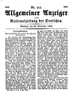 Allgemeiner Anzeiger und Nationalzeitung der Deutschen (Allgemeiner Anzeiger der Deutschen) Montag 26. September 1842