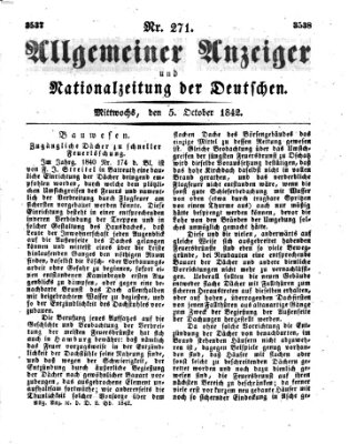 Allgemeiner Anzeiger und Nationalzeitung der Deutschen (Allgemeiner Anzeiger der Deutschen) Mittwoch 5. Oktober 1842