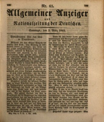 Allgemeiner Anzeiger und Nationalzeitung der Deutschen (Allgemeiner Anzeiger der Deutschen) Sonntag 5. März 1843