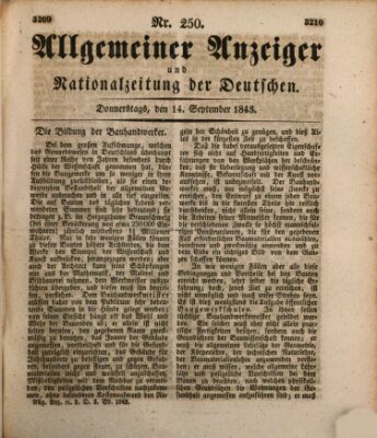 Allgemeiner Anzeiger und Nationalzeitung der Deutschen (Allgemeiner Anzeiger der Deutschen) Donnerstag 14. September 1843