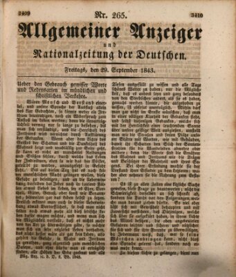 Allgemeiner Anzeiger und Nationalzeitung der Deutschen (Allgemeiner Anzeiger der Deutschen) Freitag 29. September 1843