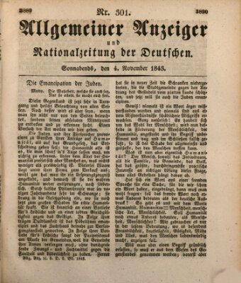 Allgemeiner Anzeiger und Nationalzeitung der Deutschen (Allgemeiner Anzeiger der Deutschen) Samstag 4. November 1843