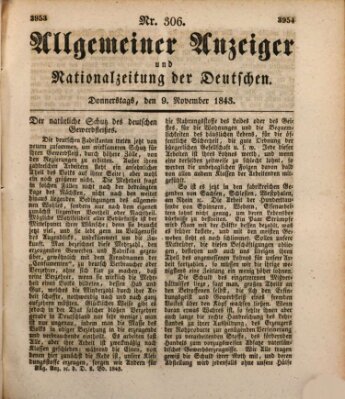 Allgemeiner Anzeiger und Nationalzeitung der Deutschen (Allgemeiner Anzeiger der Deutschen) Donnerstag 9. November 1843