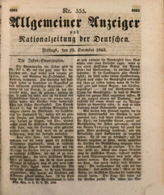 Allgemeiner Anzeiger und Nationalzeitung der Deutschen (Allgemeiner Anzeiger der Deutschen) Freitag 29. Dezember 1843