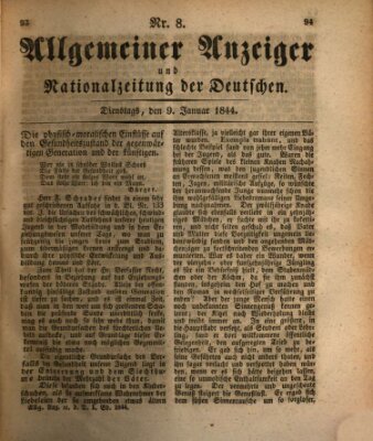 Allgemeiner Anzeiger und Nationalzeitung der Deutschen (Allgemeiner Anzeiger der Deutschen) Dienstag 9. Januar 1844