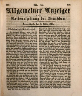 Allgemeiner Anzeiger und Nationalzeitung der Deutschen (Allgemeiner Anzeiger der Deutschen) Donnerstag 7. März 1844