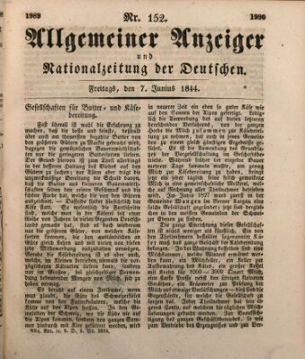 Allgemeiner Anzeiger und Nationalzeitung der Deutschen (Allgemeiner Anzeiger der Deutschen) Freitag 7. Juni 1844