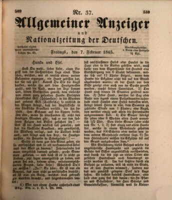 Allgemeiner Anzeiger und Nationalzeitung der Deutschen (Allgemeiner Anzeiger der Deutschen) Freitag 7. Februar 1845