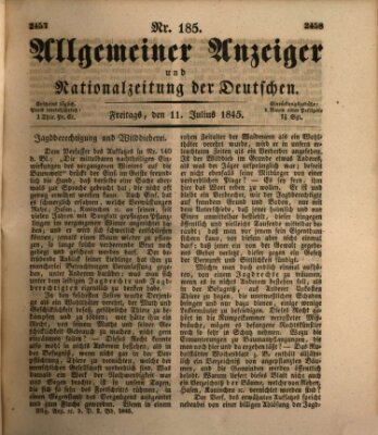 Allgemeiner Anzeiger und Nationalzeitung der Deutschen (Allgemeiner Anzeiger der Deutschen) Freitag 11. Juli 1845