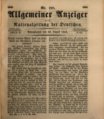 Allgemeiner Anzeiger und Nationalzeitung der Deutschen (Allgemeiner Anzeiger der Deutschen) Samstag 23. August 1845