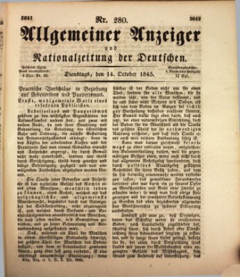 Allgemeiner Anzeiger und Nationalzeitung der Deutschen (Allgemeiner Anzeiger der Deutschen) Dienstag 14. Oktober 1845