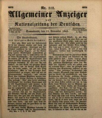 Allgemeiner Anzeiger und Nationalzeitung der Deutschen (Allgemeiner Anzeiger der Deutschen) Samstag 15. November 1845