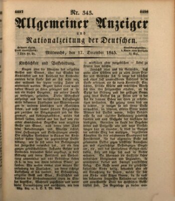 Allgemeiner Anzeiger und Nationalzeitung der Deutschen (Allgemeiner Anzeiger der Deutschen) Mittwoch 17. Dezember 1845