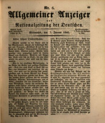 Allgemeiner Anzeiger und Nationalzeitung der Deutschen (Allgemeiner Anzeiger der Deutschen) Mittwoch 7. Januar 1846