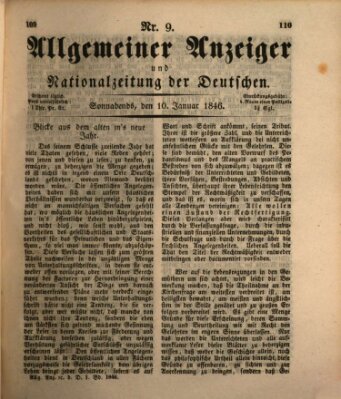 Allgemeiner Anzeiger und Nationalzeitung der Deutschen (Allgemeiner Anzeiger der Deutschen) Samstag 10. Januar 1846