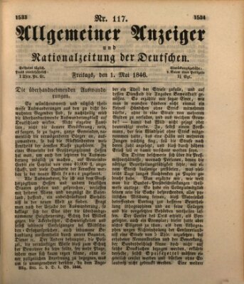 Allgemeiner Anzeiger und Nationalzeitung der Deutschen (Allgemeiner Anzeiger der Deutschen) Freitag 1. Mai 1846