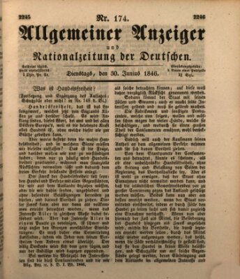 Allgemeiner Anzeiger und Nationalzeitung der Deutschen (Allgemeiner Anzeiger der Deutschen) Dienstag 30. Juni 1846