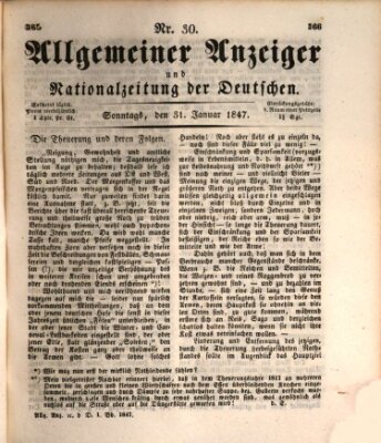 Allgemeiner Anzeiger und Nationalzeitung der Deutschen (Allgemeiner Anzeiger der Deutschen) Sonntag 31. Januar 1847