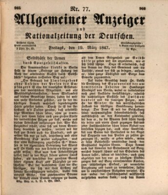 Allgemeiner Anzeiger und Nationalzeitung der Deutschen (Allgemeiner Anzeiger der Deutschen) Freitag 19. März 1847
