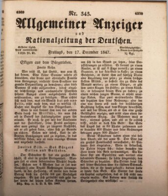 Allgemeiner Anzeiger und Nationalzeitung der Deutschen (Allgemeiner Anzeiger der Deutschen) Freitag 17. Dezember 1847