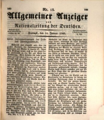 Allgemeiner Anzeiger und Nationalzeitung der Deutschen (Allgemeiner Anzeiger der Deutschen) Freitag 14. Januar 1848