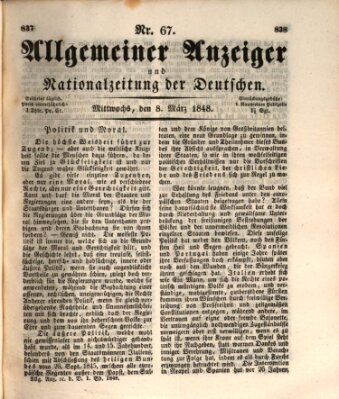 Allgemeiner Anzeiger und Nationalzeitung der Deutschen (Allgemeiner Anzeiger der Deutschen) Mittwoch 8. März 1848