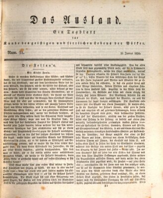 Das Ausland Sonntag 31. Januar 1830