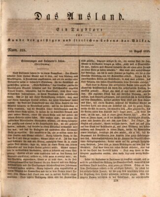 Das Ausland Montag 16. August 1830