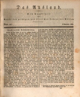 Das Ausland Sonntag 4. September 1831