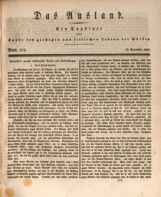 Das Ausland Donnerstag 29. September 1831