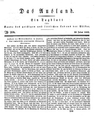 Das Ausland Donnerstag 26. Juli 1832